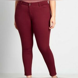 NWT Modcloth Burgundy Chino Pants Skinny Women's Size 10 Casual